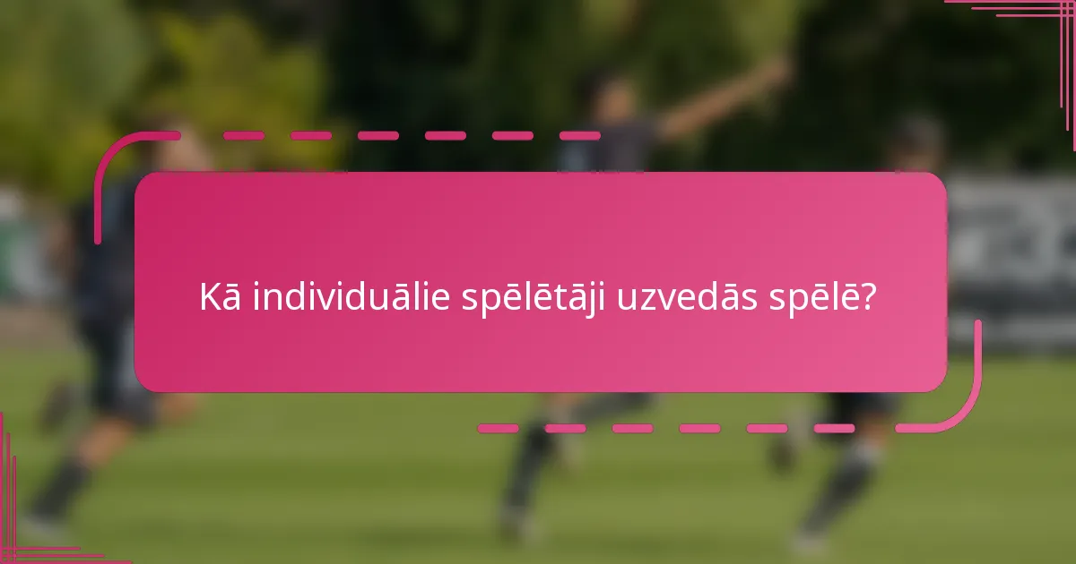 Kā individuālie spēlētāji uzvedās spēlē?