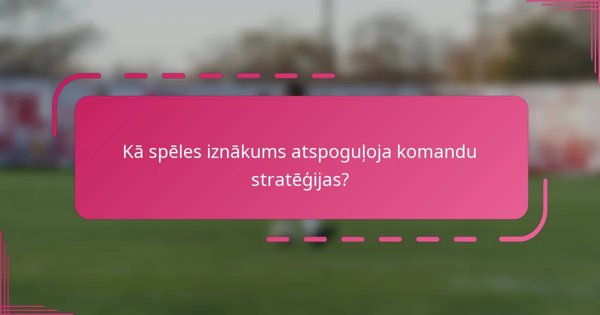 Kā spēles iznākums atspoguļoja komandu stratēģijas?