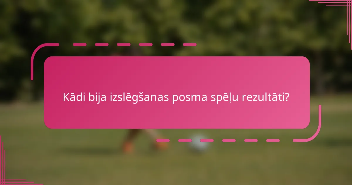 Kādi bija izslēgšanas posma spēļu rezultāti?